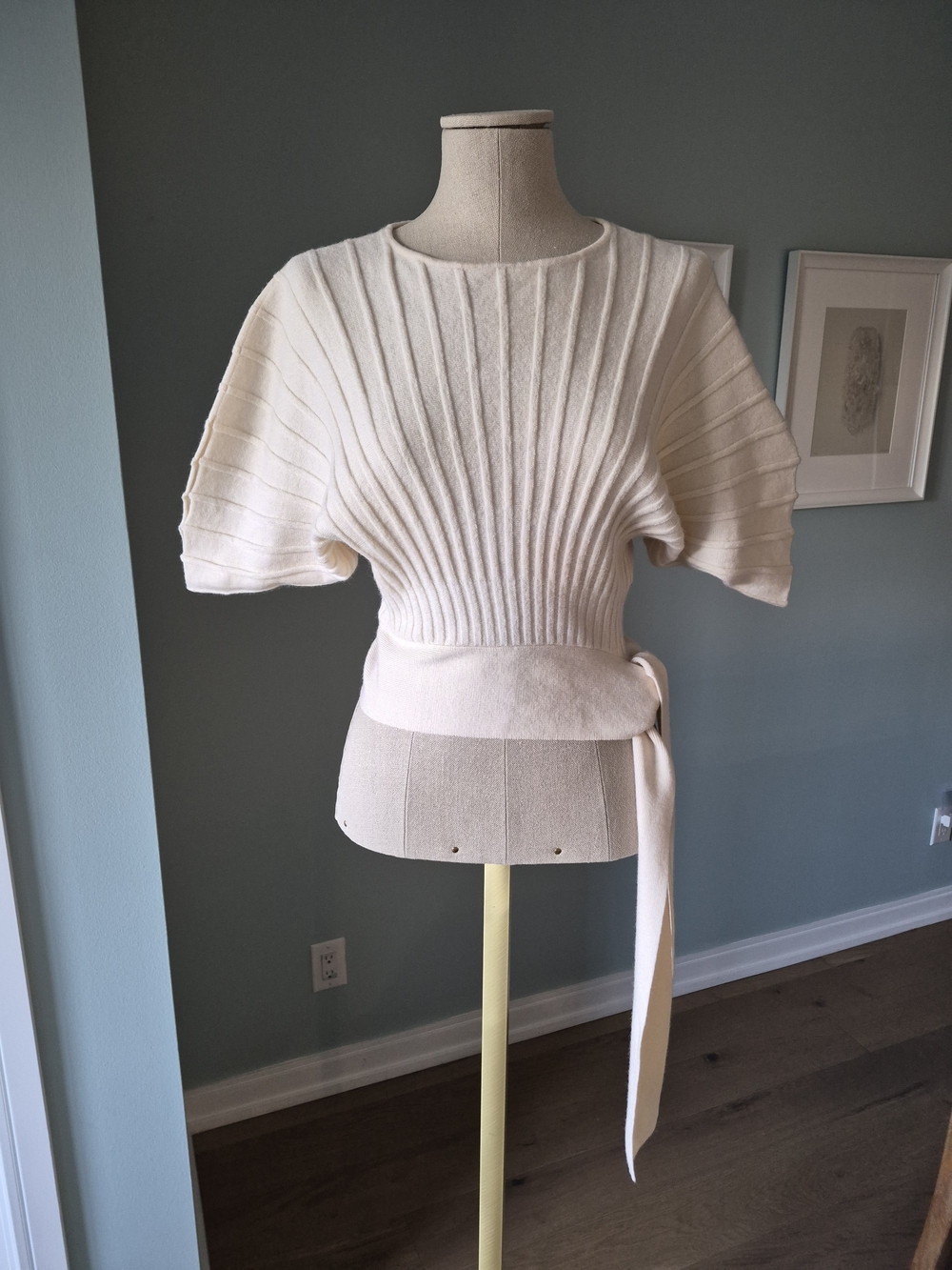 Club Monaco Short-Sleeve Shell Sweater with Waist Tie